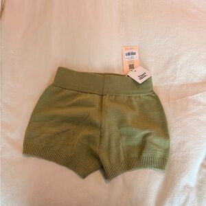Tiger Mist Sage Green Knit Shorts